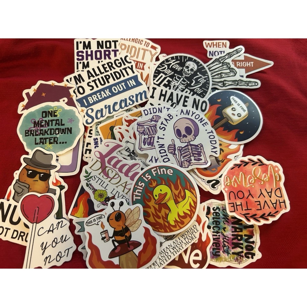 Stickers - Lot Of Stickers (50) Bonus Ones - Miscellaneous Humor - ALL NEW